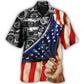 Patriotic Camera Photography Hawaiian Shirt For Coastal Travel, Casual Events, And Comfortable Summer Wear