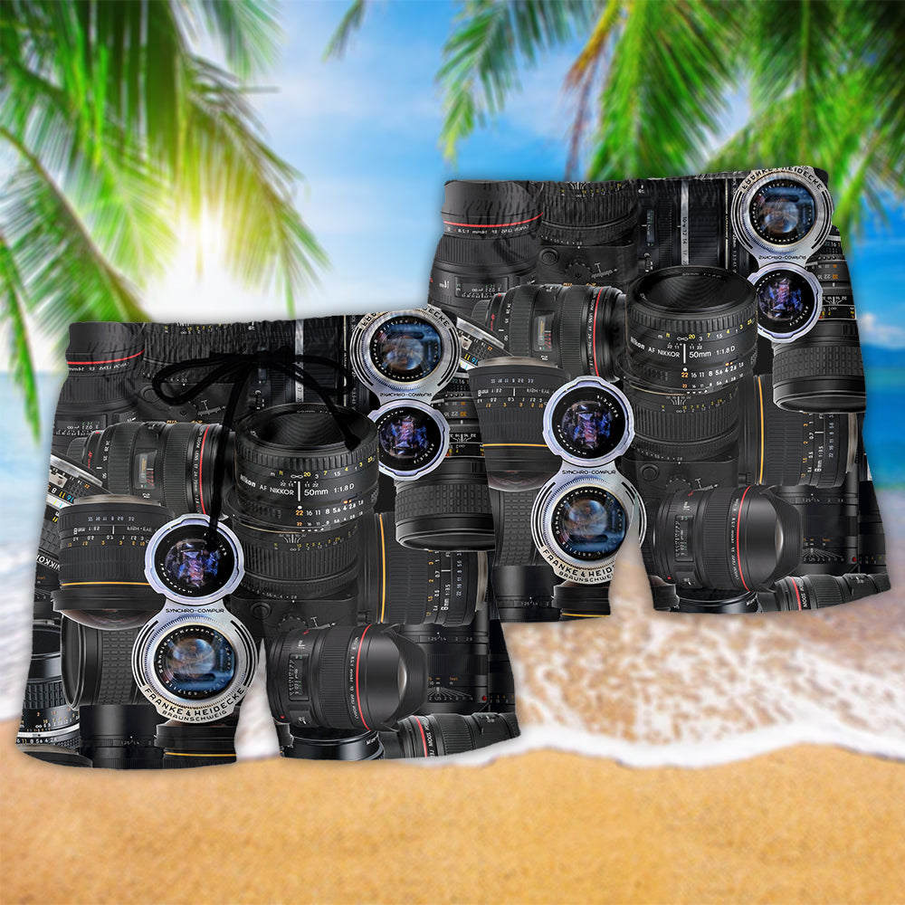 Photographer Camera Quote Beach Shorts Print Detail For Thoughtful Gift Giving