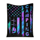 Camping American Flag Flannel Blanket For Cozy Bedroom Sofa Decor