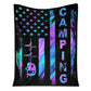 Camping American Flag Flannel Blanket For Cozy Bedroom Sofa Decor