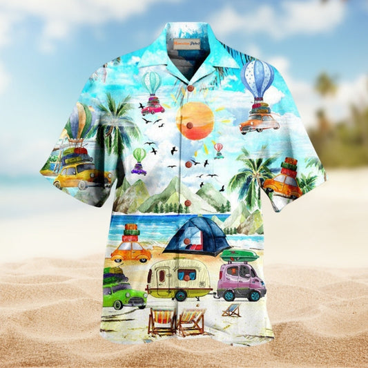 Camping Mountain Escape Hawaiian Shirt For Resort Travel Summer Events And Thoughtful Casual Gifting
