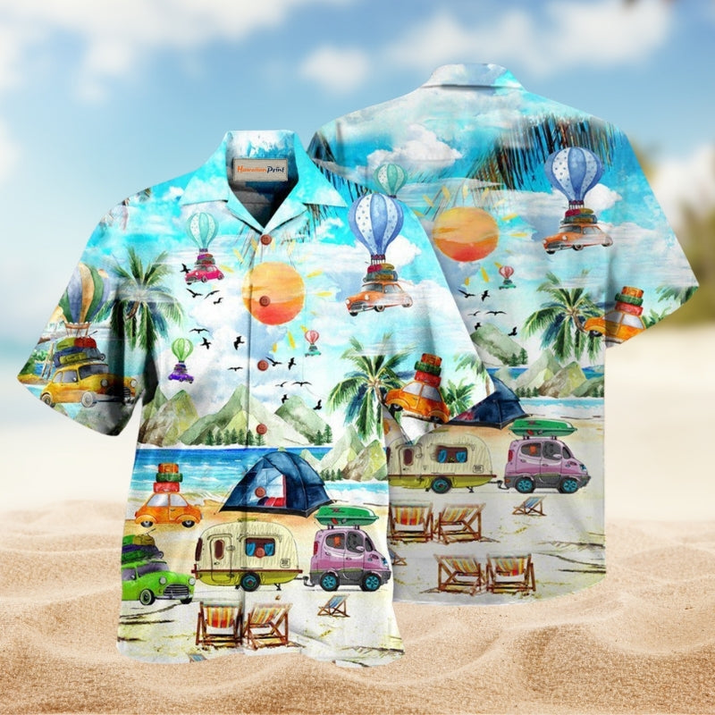 Camping Mountain Escape Hawaiian Shirt For Resort Travel Summer Events And Thoughtful Casual Gifting