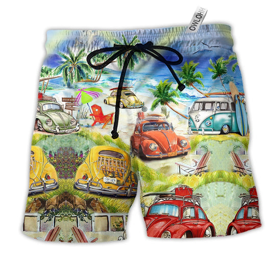 Camping Love Beautiful Life Hawaiian Print Beach Shorts For Vacation Travel And Relaxed Outdoor Comfort