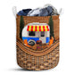 Small Size Camping Rattan Texture Laundry Basket For Bathroom Bedroom Storage