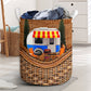 Camping Rattan Texture Laundry Basket For Room Home Organizer