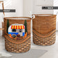 Camping Rattan Texture Laundry Basket For Nursery Dorm And Home Storage