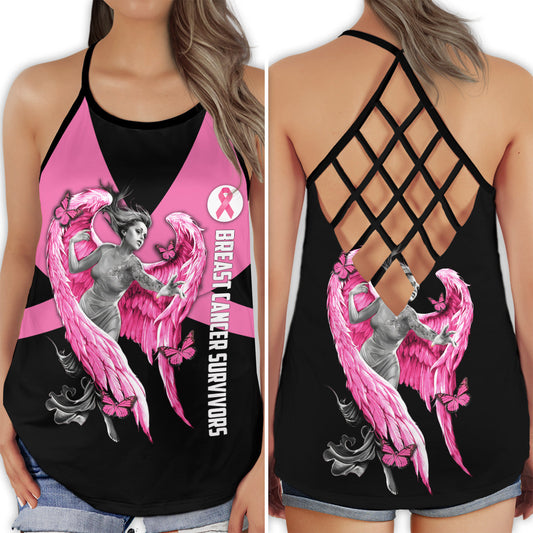 Breast Cancer Survivor Strong Hollow Tank Top For Community Events And Positive Support