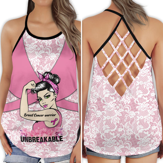 Breast Cancer Strength Survivor Spirit Hollow Tank Top For Community Events And Positive Support