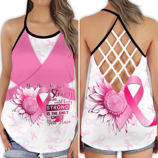 Breast Cancer Sunflower Pink Support Hollow Tank Top For Community Events And Positive Support