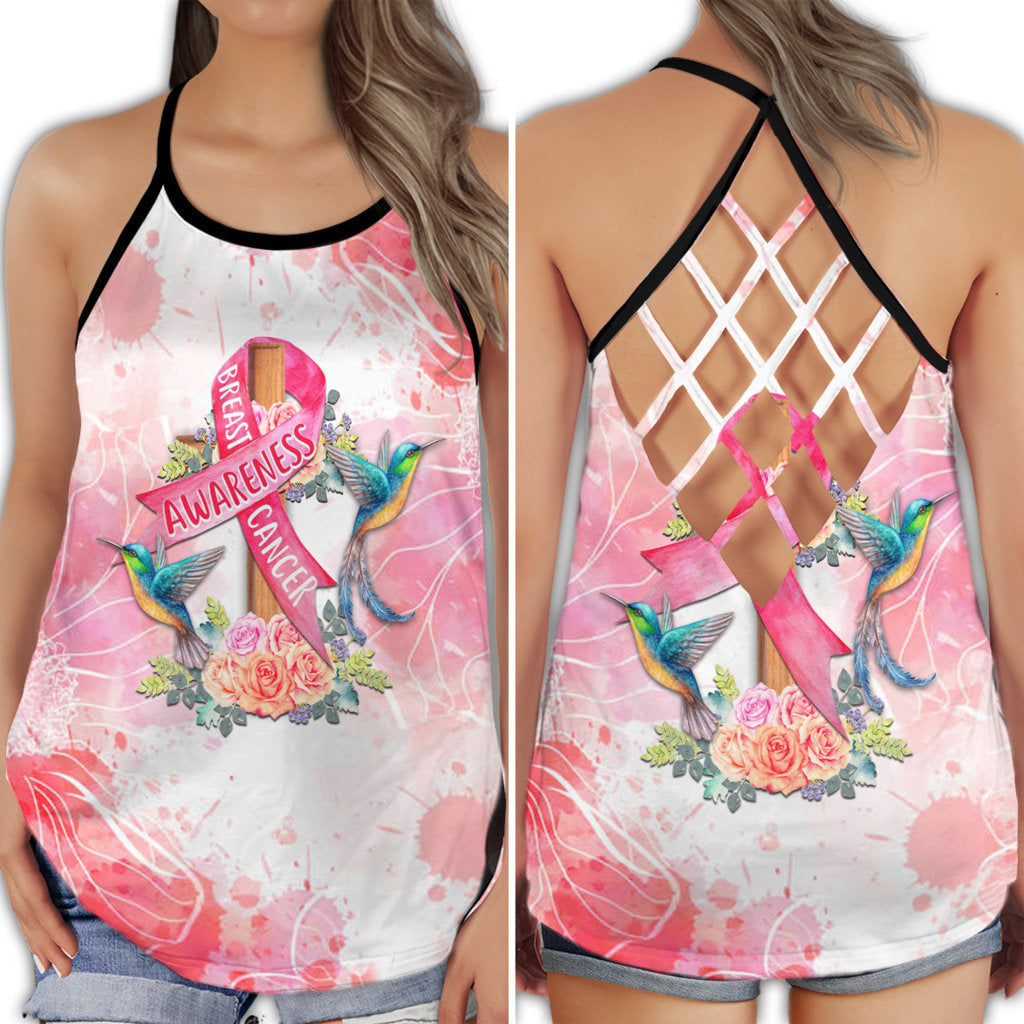 Breast Cancer Believe Strong Pink Hollow Tank Top For Community Events And Positive Support