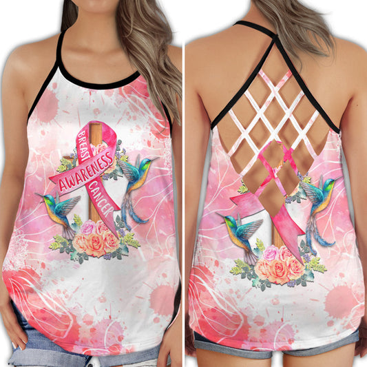 Breast Cancer Believe Strong Pink Hollow Tank Top For Community Events And Positive Support