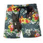 Tropical Floral Cane Corso Beach Shorts For Tropical Holidays And Travel Ready Comfort