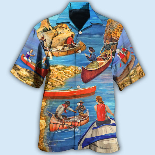 Canoe Outdoor Hawaiian Shirt For Island Vacations, Resort Wear, And Relaxed Seasonal Style