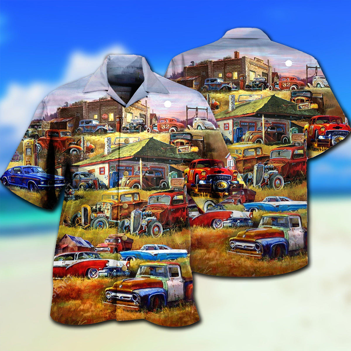 Classic Car Bless Hawaiian Shirt For Poolside Relaxation And Sunny Getaways