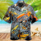 Classic Car Hawaiian Shirt With Detailed Graphic For Resort Travel Summer Outings And Casual Gatherings