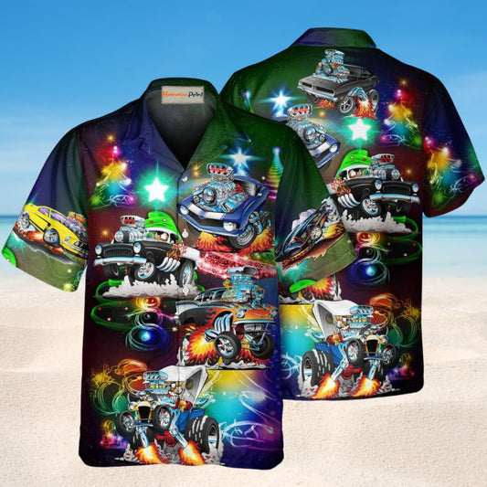Car Christmas Hawaiian Shirt For Christmas Gatherings, Resort Trips, And Cheerful Seasonal Style