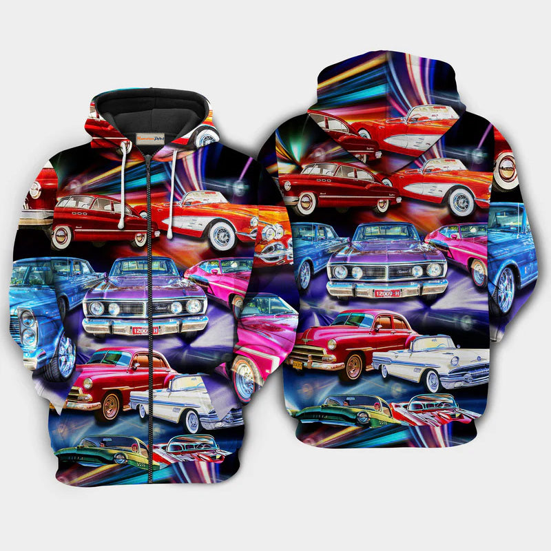 Car Color Mix Hoodie For Garage Life Weekend Travel And Comfortable Streetwear