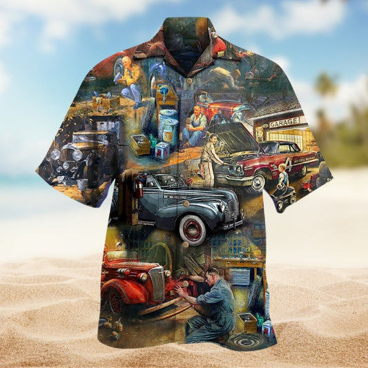 Tractor Rural Landscape Hawaiian Shirt Resort Outfit View For Resort Wear