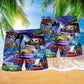 Car Green Red Dream Beach Shorts For Road Trips And Coastal Travel
