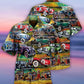 Classic Car Hawaiian Shirt With Detailed Graphic For Beach Vacations Casual Parties And Warm Weather Style