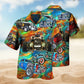 Car Hot Rod Hawaiian Shirt For Summer Vacation, Beach Travel, And Casual Wear
