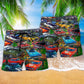 Car Garden Beach Shorts Pattern Detail For Coastal Leisure And Flexible Everyday Wear