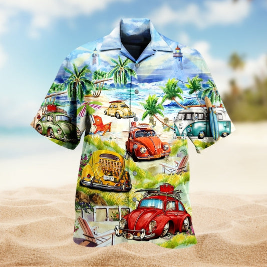 Car Creative Pattern Hawaiian Shirt For Road Trip Adventures, Resort Days, And Comfortable Everyday Wear