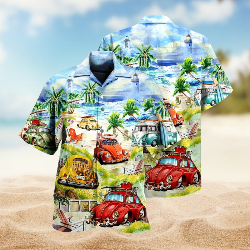 Car Creative Pattern Hawaiian Shirt For Road Trip Adventures, Resort Days, And Comfortable Everyday Wear