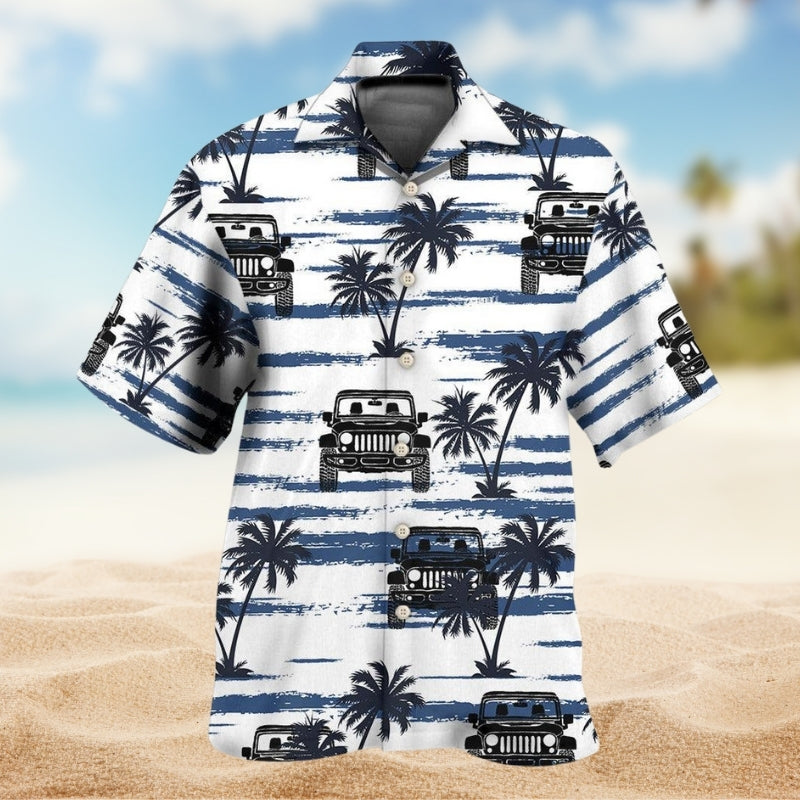 Classic Car Hawaiian Shirt For Seasonal Celebration, Island Getaway, And Weekend Wear
