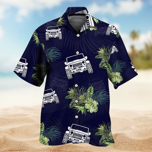 Classic Car Hawaiian Shirt For Relaxed Getaway, Casual Weekend, And Resort Wear