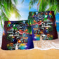 Christmas Car Star Beach Shorts Pattern Detail For Relaxed Weekends And Easy Warm Weather Wear