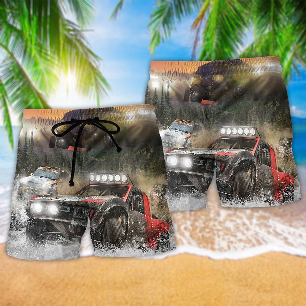 Off Road Racing Adventure Life Beach Shorts Graphic Detail For Resort Trips And Casual Outings