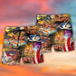 Independence Day Car Racing Beach Shorts Pattern Detail For Island Trips And Travel Ready Comfort
