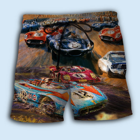 Car Racing Enthusiast Lifestyle Beach Shorts For Sunny Holidays And Comfortable Daily Styling
