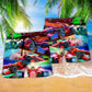 Auto Racing Warning Speed Color Beach Shorts For Summer Vacation And Coastal Travel