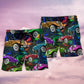 Retro Car Colorful Vintage Vibe Beach Shorts Design Detail For Weekend Getaways And Beach Days