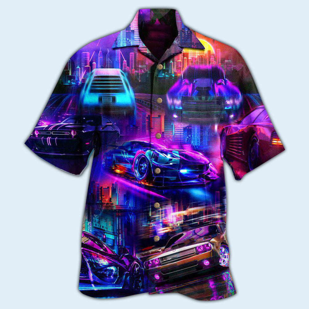 Classic Car Hawaiian Shirt With Detailed Graphic For Summer Travel Coastal Events And Thoughtful Gift Giving