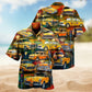Floral Truck Delivery Hawaiian Shirt Detailed Pattern View For Warm Weather Events