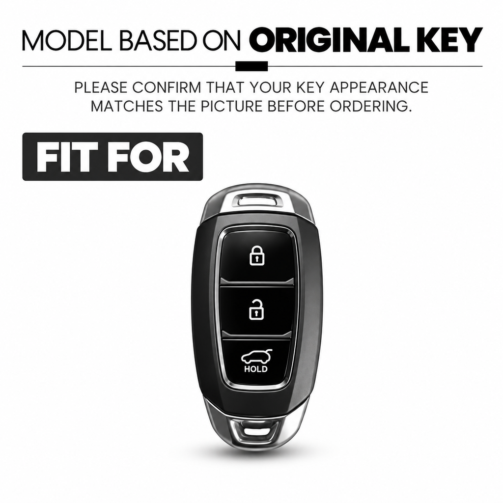 Car Key Fob Cover for Hyundai i30, ix35, Kona, Encino, Solaris, Azera, Grandeur IG, Accent, Santa Fe & Palisade