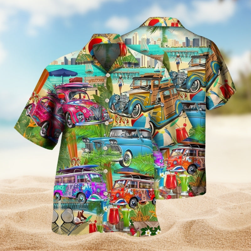 Car Lover All I Need Is A Holiday On The Beach Hawaiian Shirt For Summer Vacation Beach Travel And Relaxed Casual Wear