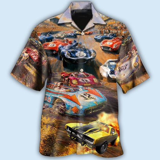 Car Racing Hawaiian Shirt For Tropical Holidays, Outdoor Gatherings, And Everyday Comfort