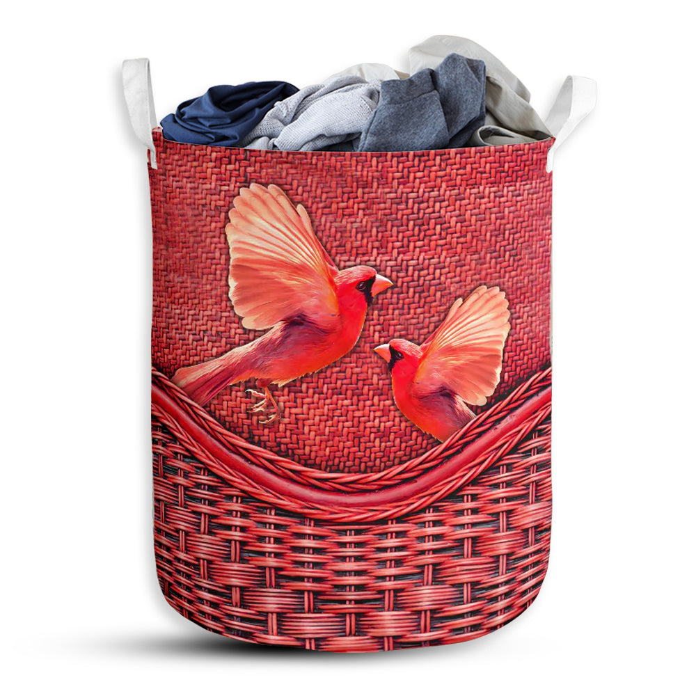 Small Size Cardinal Rattan Texture Red Style Laundry Basket For Bathroom Bedroom Storage