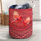 Cardinal Rattan Texture Red Style Laundry Basket For Room Home Organizer