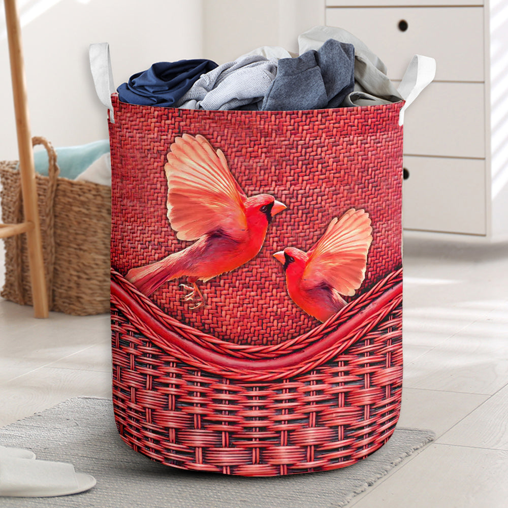 Cardinal Rattan Texture Red Style Laundry Basket For Room Home Organizer