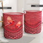 Cardinal Rattan Texture Red Style Laundry Basket For Nursery Dorm And Home Storage