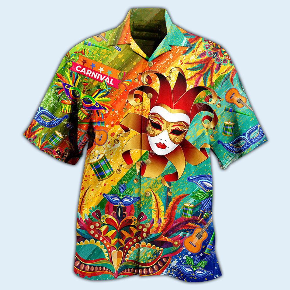 Festive Colorful Carnival Celebration Hawaiian Shirt Creative Print View For Summer Travel