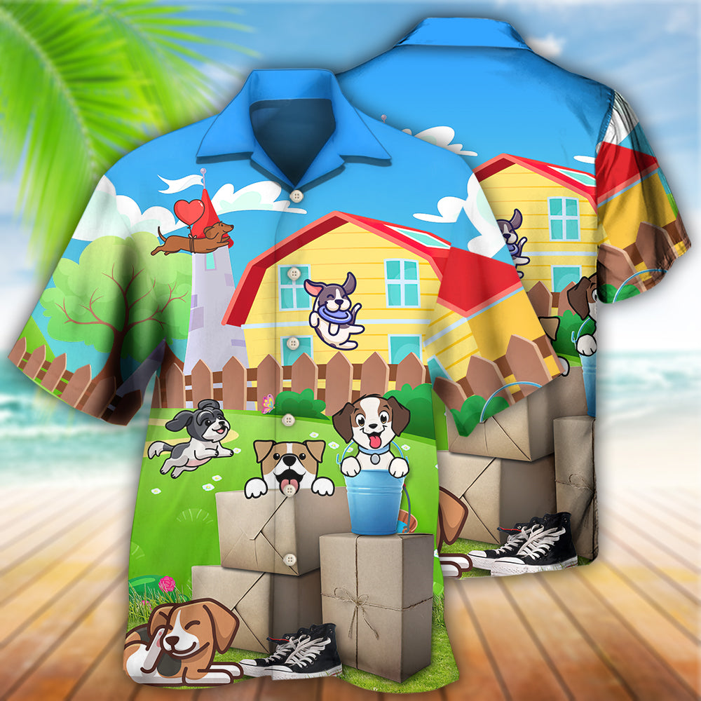 Funny Dog Cartoon Hawaiian Shirt For Beach Parties And Weekend Getaways