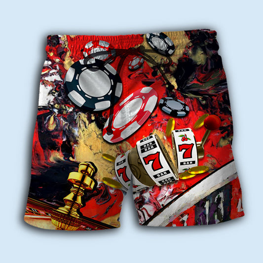 Casino Game Night Lover Beach Shorts For Summer Vacation And Coastal Travel