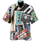 Retro Cassette Tape Music Hawaiian Shirt For Coastal Travel, Casual Events, And Comfortable Summer Wear
