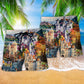 Old Castle Memories Scenic Landscape Beach Shorts For Sunny Holidays And Comfortable Daily Styling